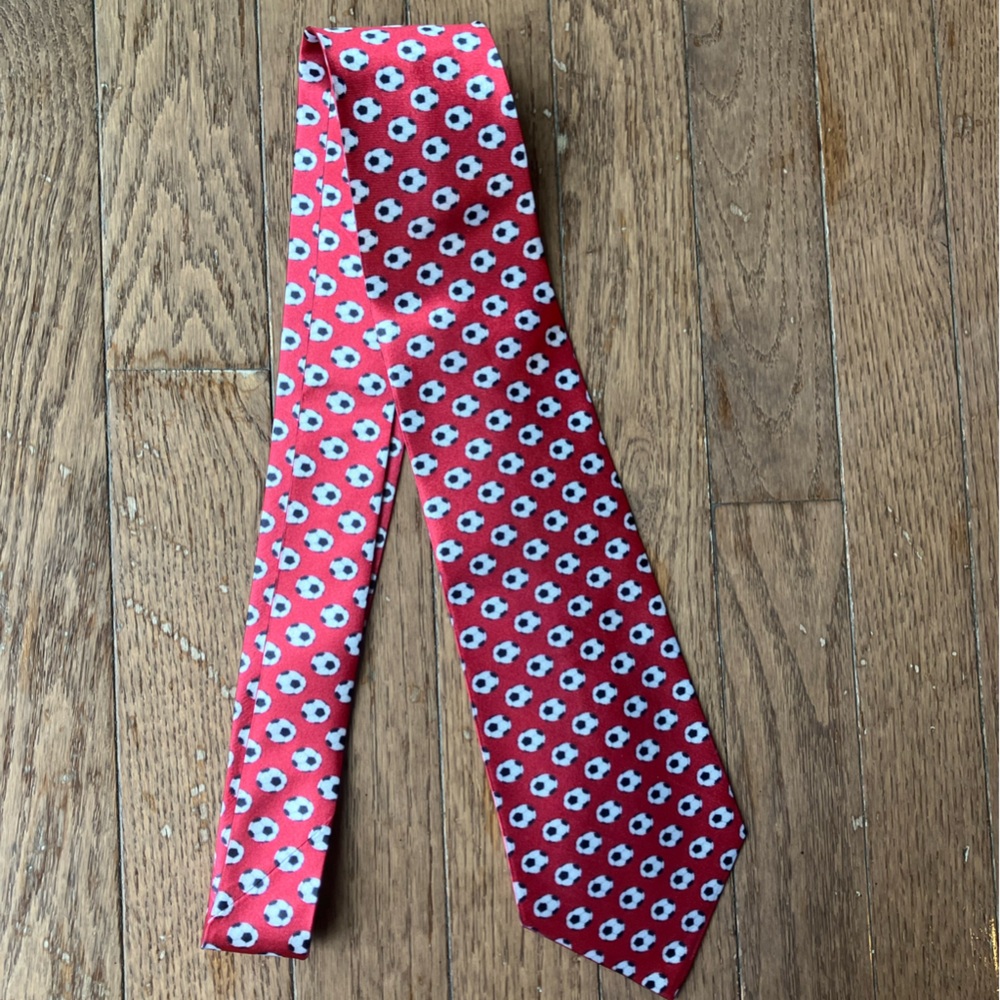 Red soccer ball tie